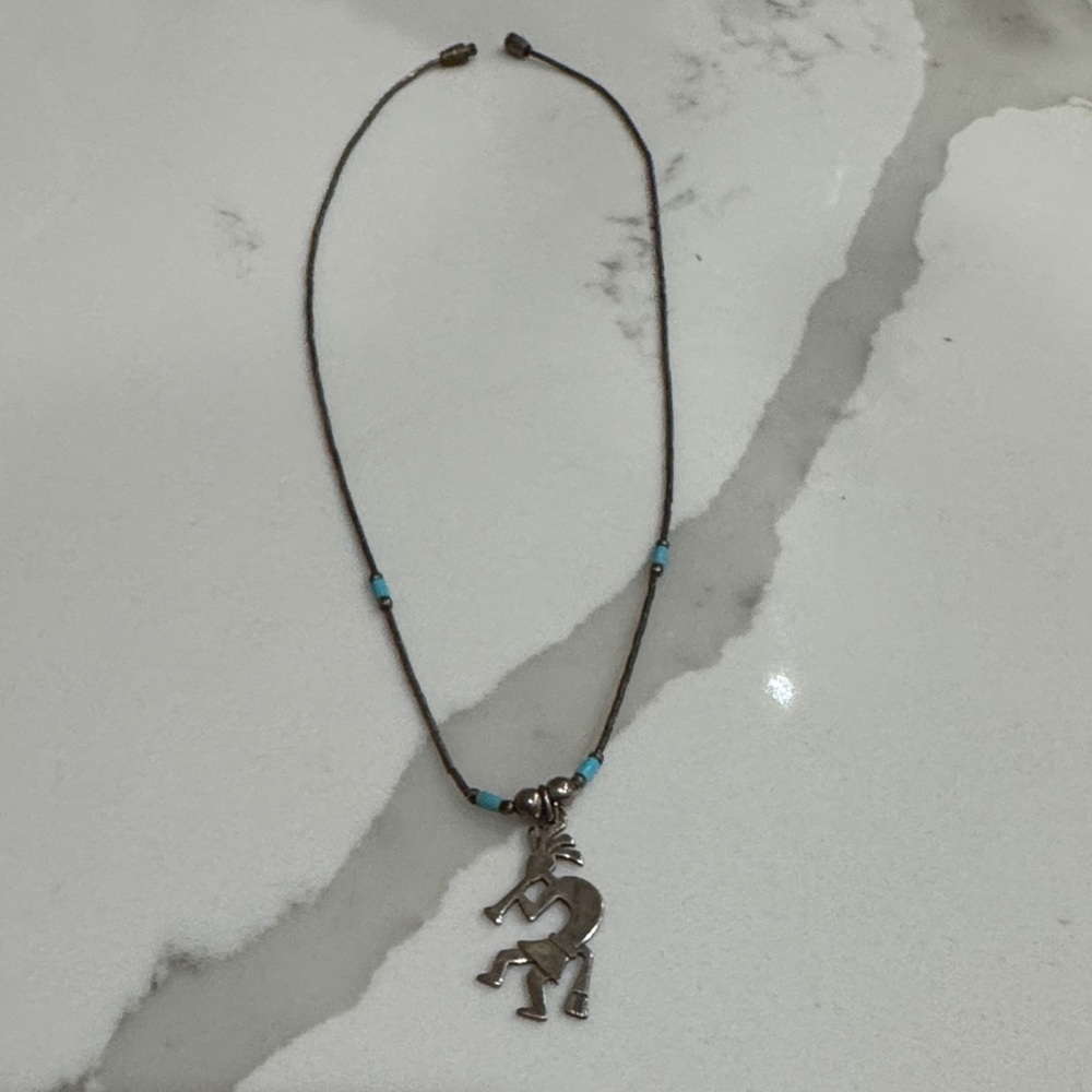 Silver Kokopelli Pendant Necklace